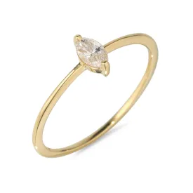 18kt Gold 0.23ct Marquise Single Diamond Ring