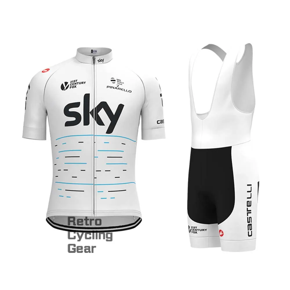 2017 white sky Retro Long Sleeve Cycling Kits