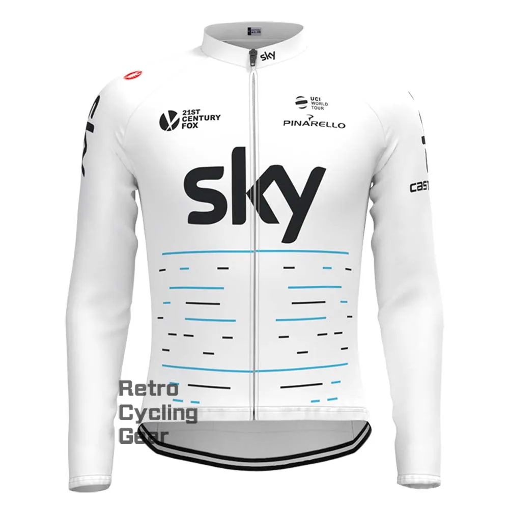 2017 white sky Retro Long Sleeve Cycling Kits