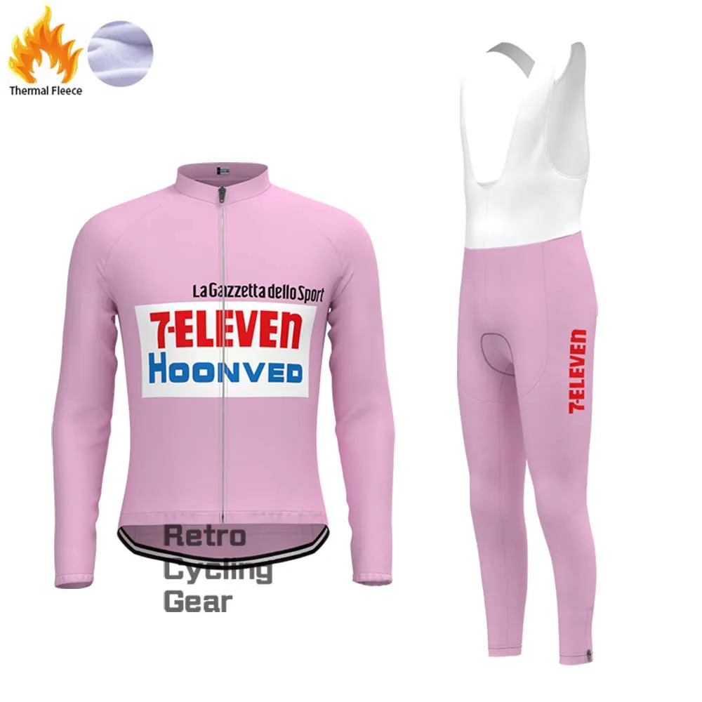 7-ELEVEN Pink Fleece Retro Long Cycling Kits