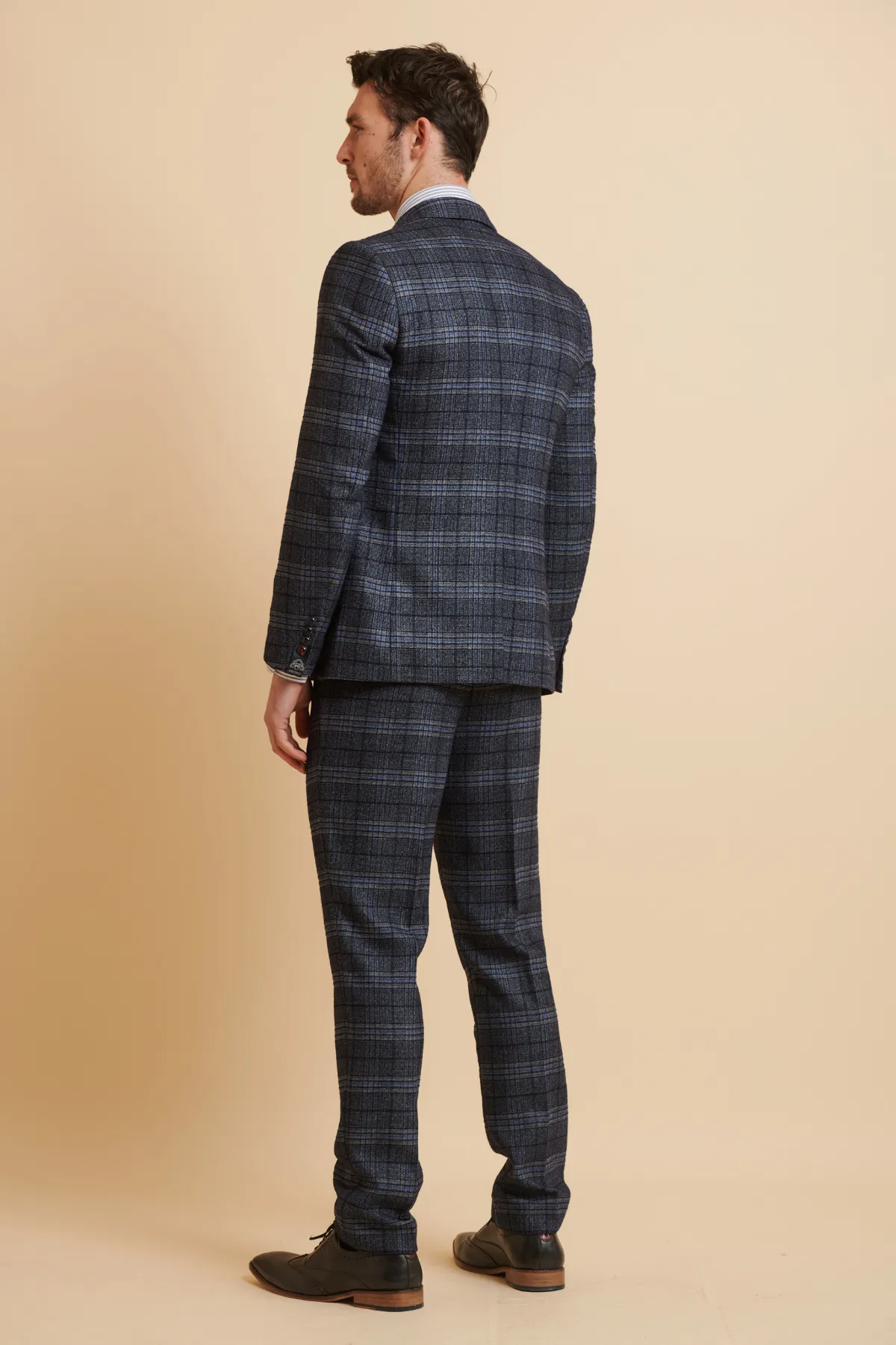 ANDY - Blue Check Three Piece Suit