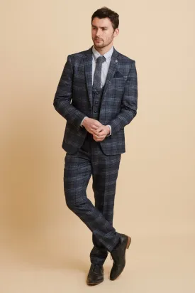 ANDY - Blue Check Three Piece Suit