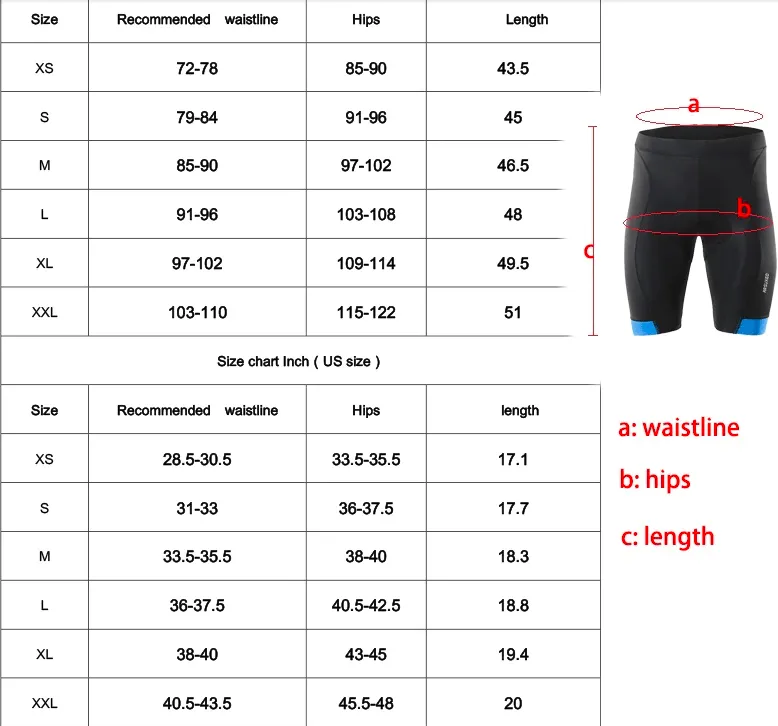 ARSUXEO Men's 3D Padded Cycling Shorts MTB Bicycle Compression Shorts