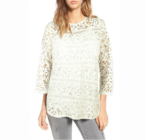 ASHORE WOMENS COTTON LACE BLOUSES