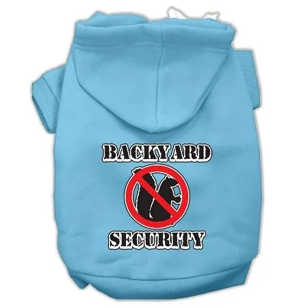 Backyard Security Screen Print Pet Hoodies Baby Blue Size M (12)