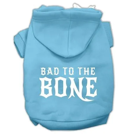 Bad to the Bone Dog Pet Hoodies Baby Blue Size Med (12)