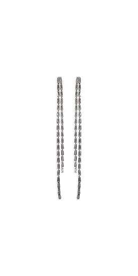 Baguette Extra Long Double Strand Earrings