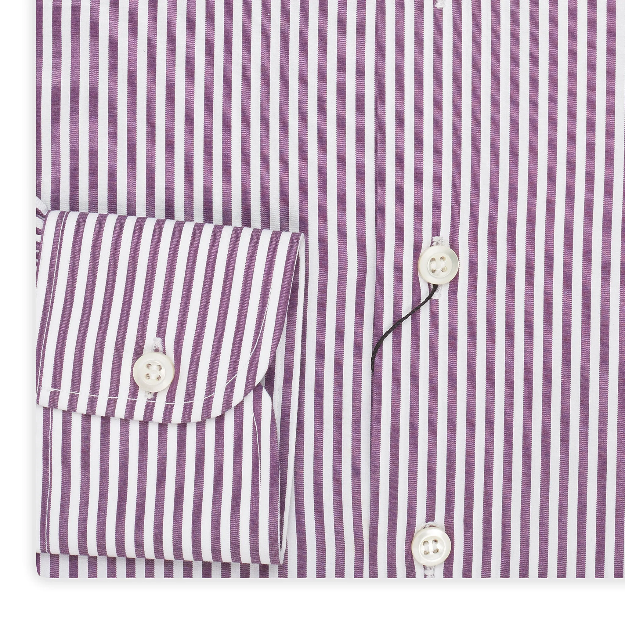 BESPOKE ATHENS Handmade Purple Striped Poplin Cotton Dress Shirt 41 NEW 16