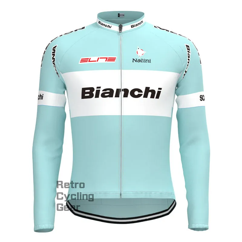 Bianchi Grey Green Retro Long Sleeve Cycling Kit