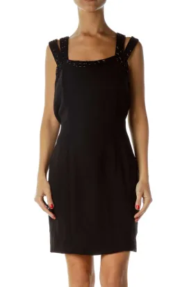 Black Beaded Sheath Dress