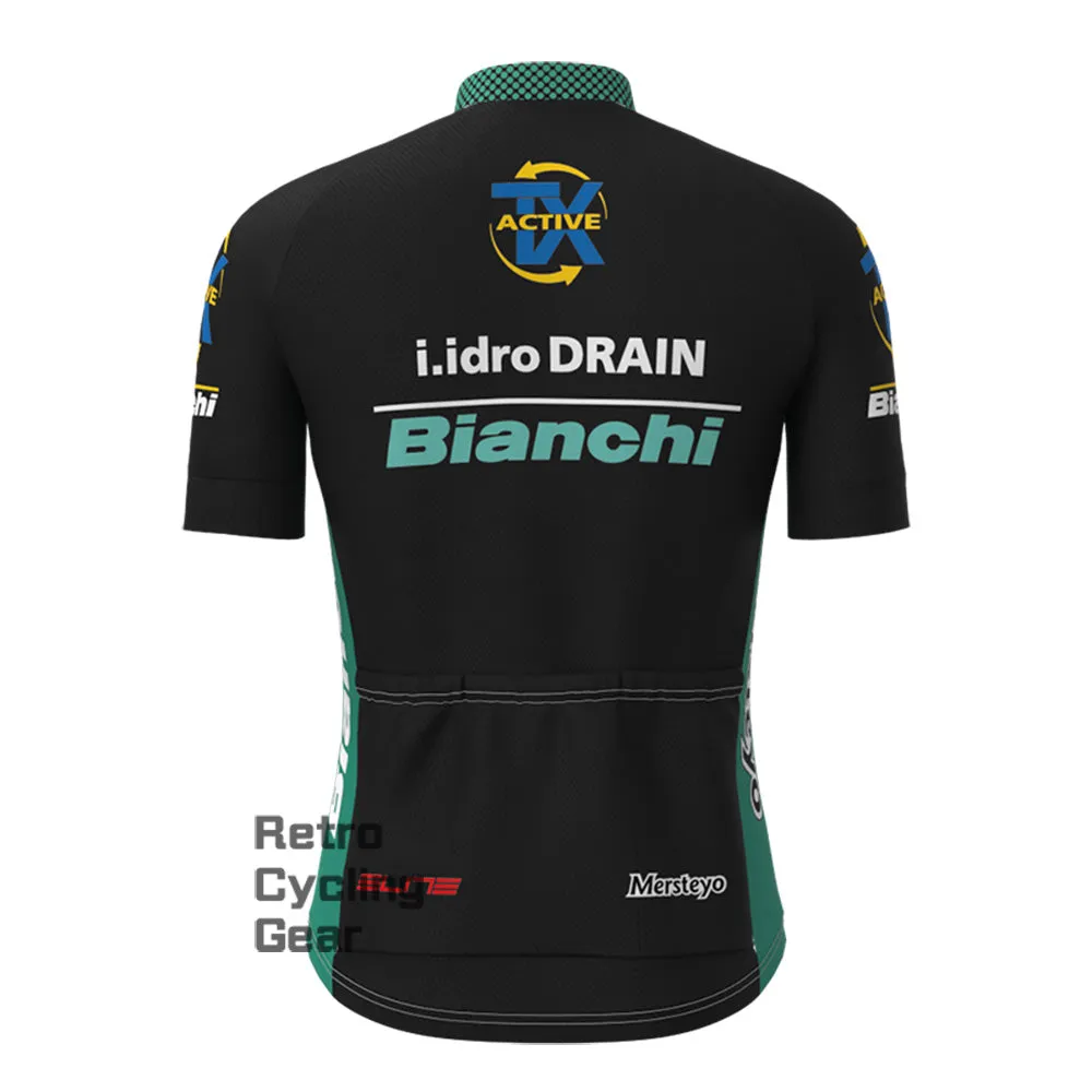 black  Bianchi Short Sleeve Cycling Kits