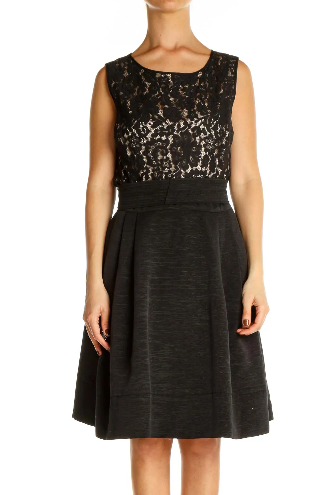 Black Lace Classic Fit & Flare Dress