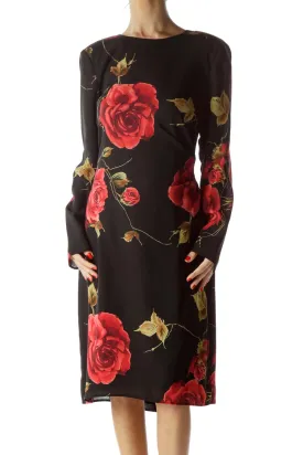 Black Rose Floral Dress