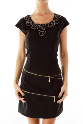 Black Zippered Cocktail Dress