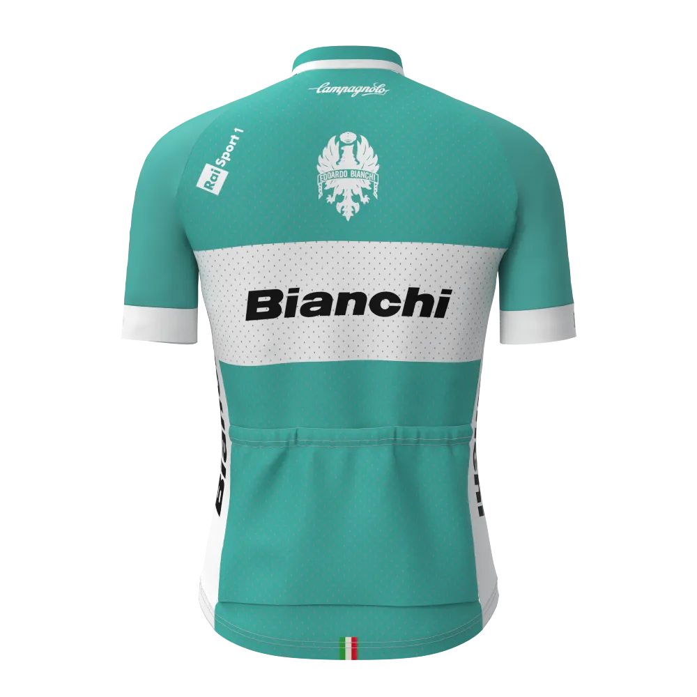 blue Bianchi Short Sleeve Cycling Kits