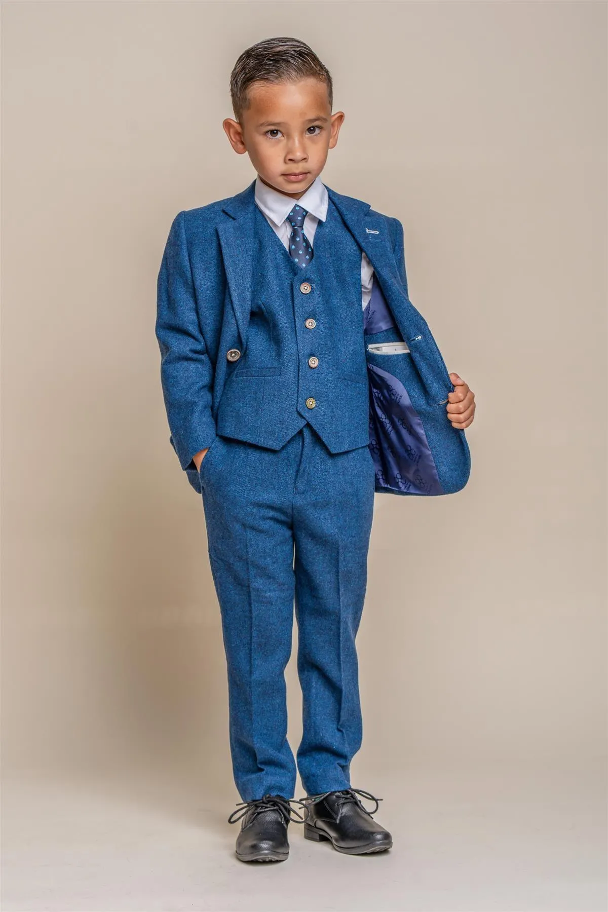 Boys Orson Blue Three Piece Suit