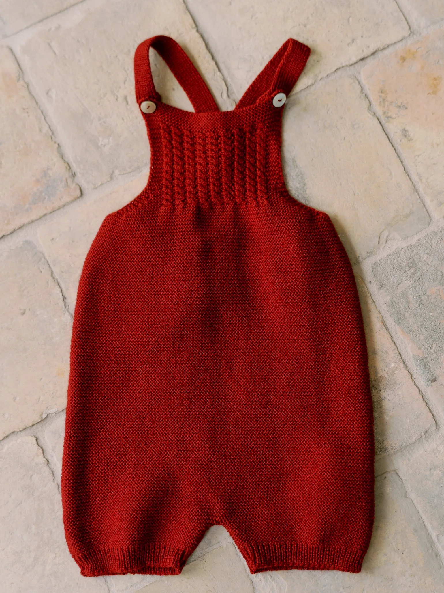 Burgundy Rubino Merino Baby Knitted Dungarees