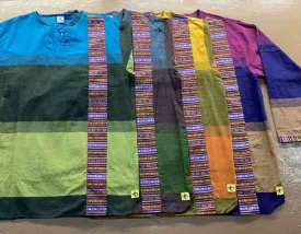 Cotton Bhutani Trim Long-Sleeve V-Neck Tunic – Prepack of 5 Sizes – Tri Color