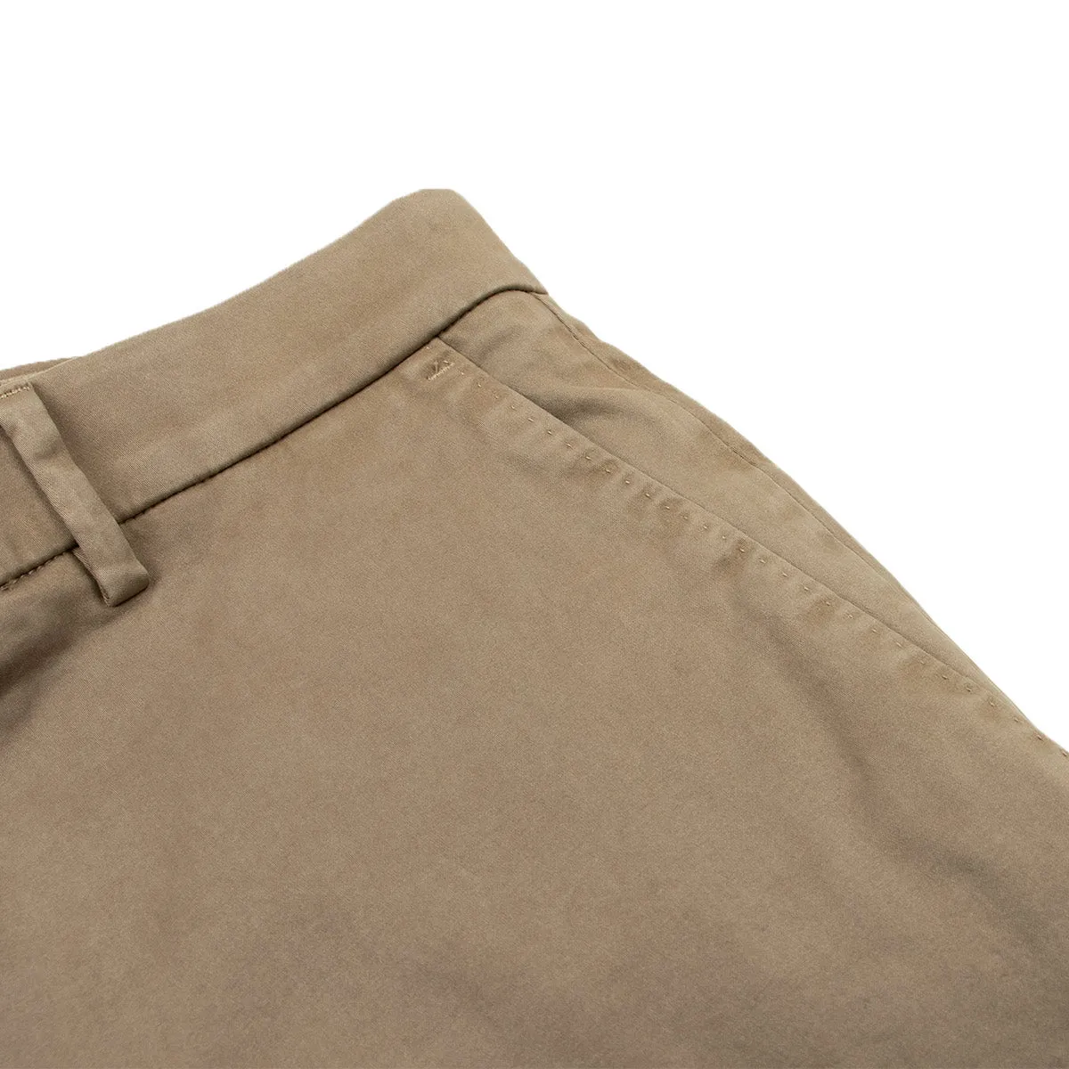 Dove Beige Stretch Cotton Twill Chinos