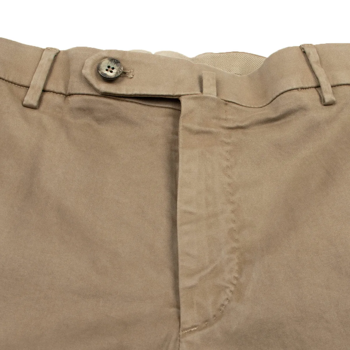 Dove Beige Stretch Cotton Twill Chinos