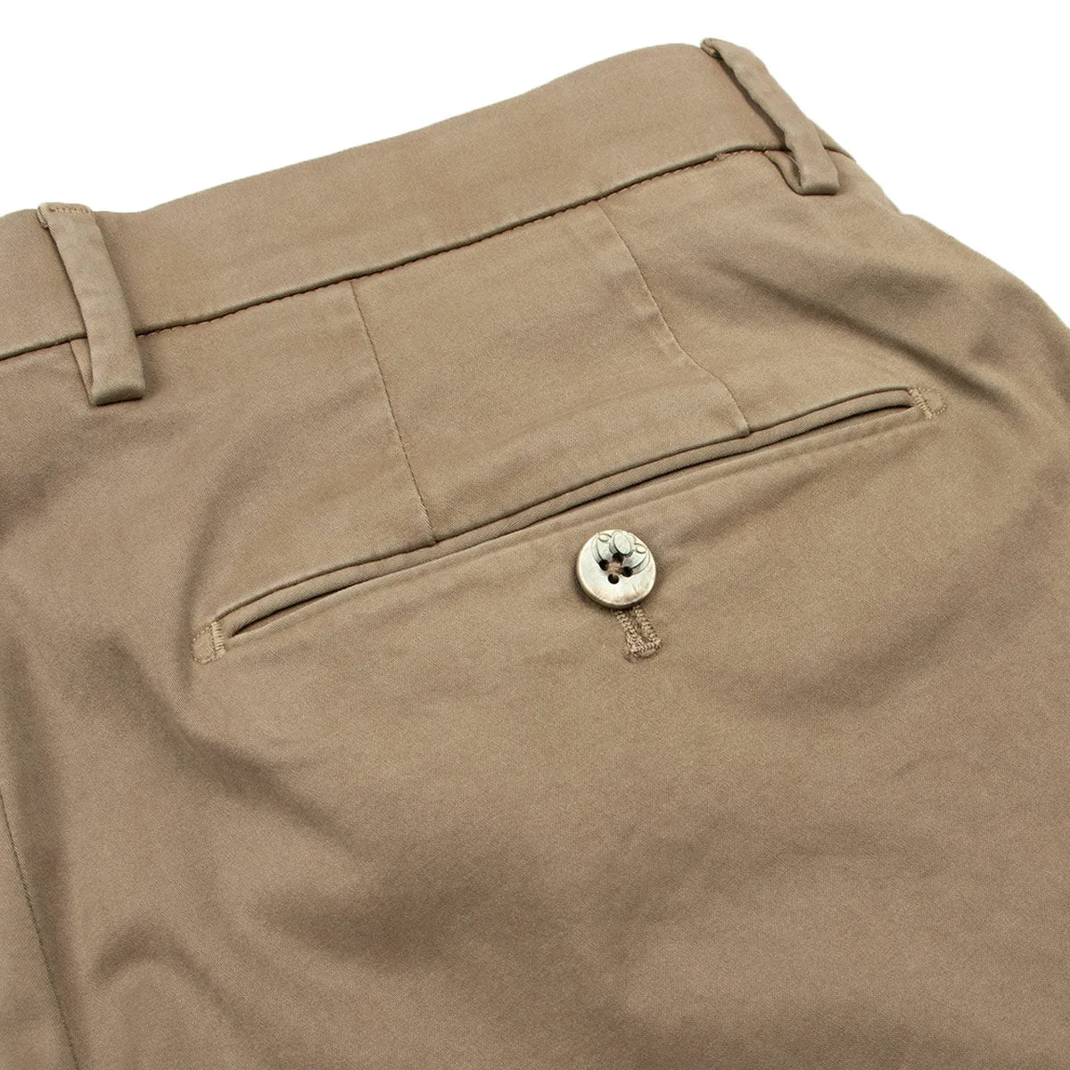 Dove Beige Stretch Cotton Twill Chinos