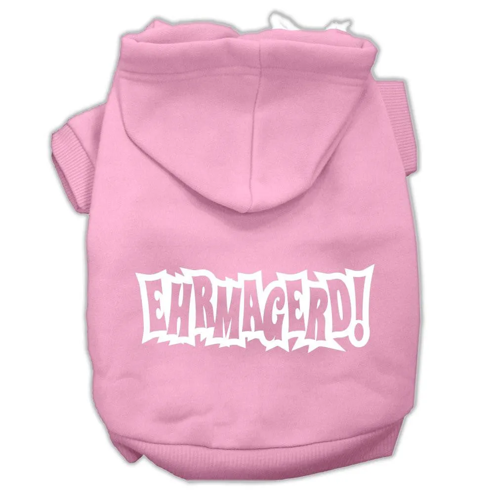 Ehrmagerd Screen Print Pet Hoodies Light Pink Size Med (12)