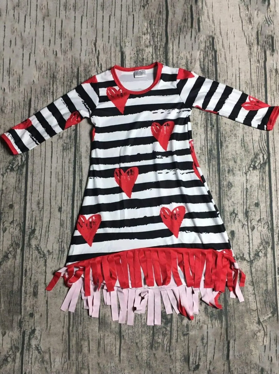 Etched On My Heart Fringe Hem Dress