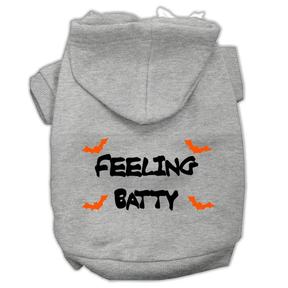 Feeling Batty Screen Print Pet Hoodies Grey Size Sm (10)