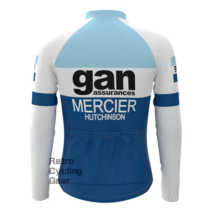 gan Blue Retro Long Sleeve Cycling Kit