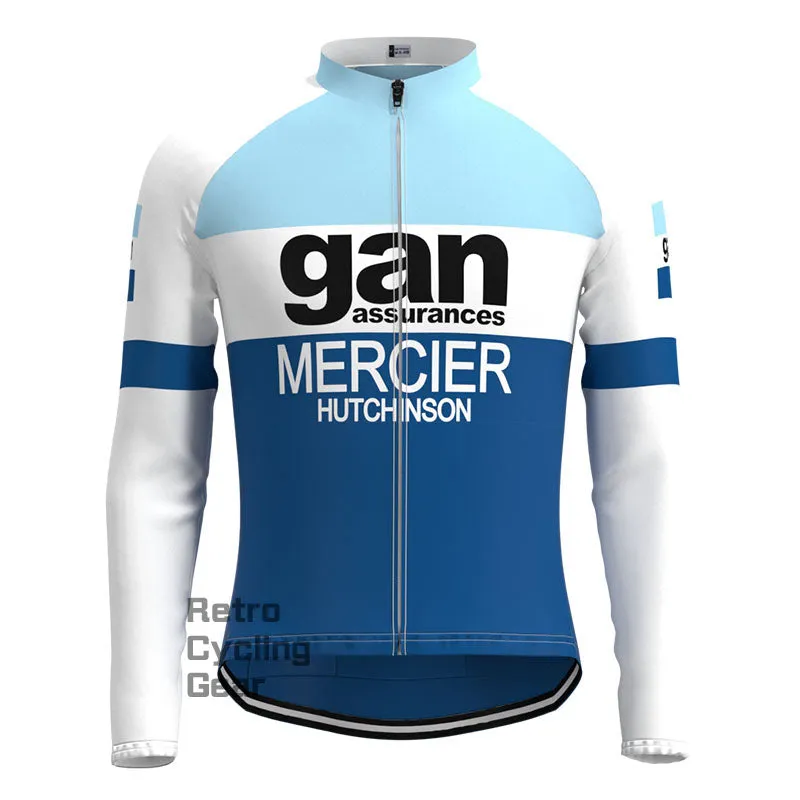 gan Blue Retro Long Sleeve Cycling Kit