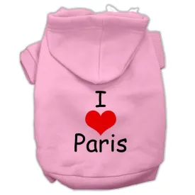 I Love Paris Screen Print Pet Hoodies Pink Size XXL (18)