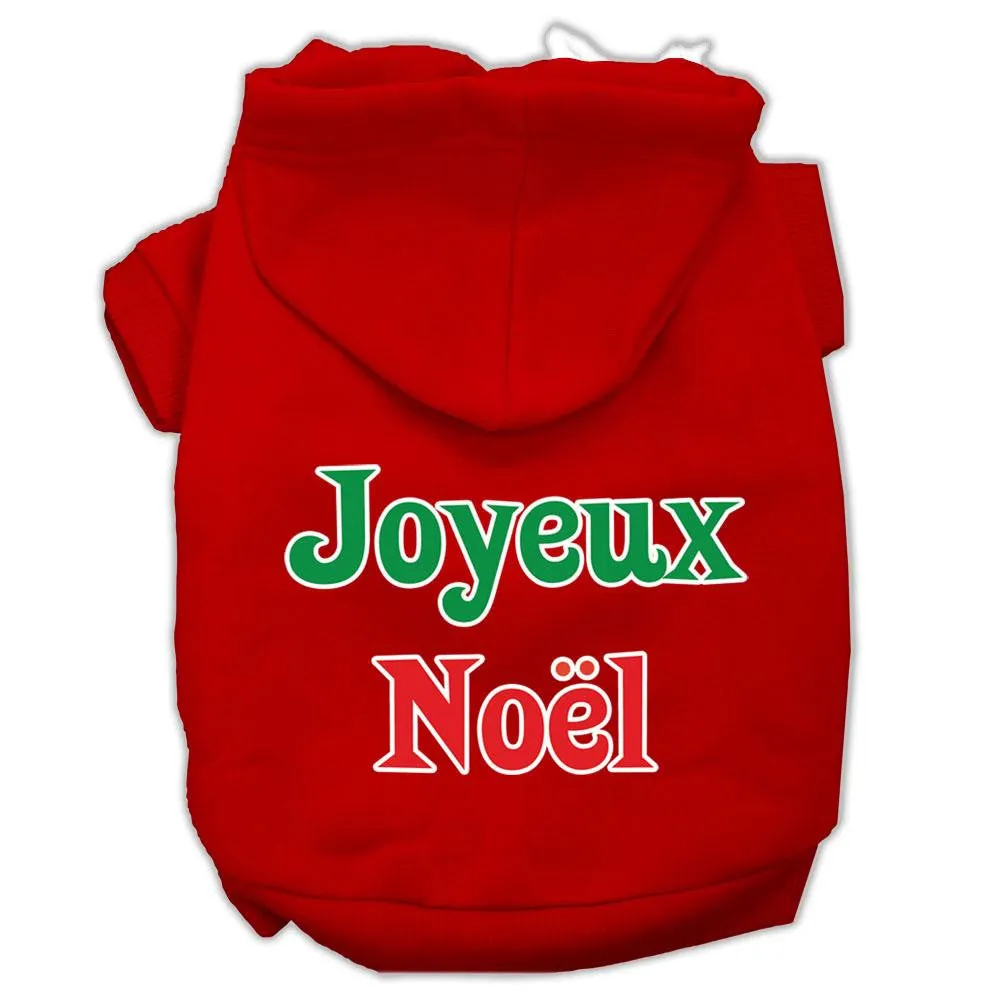 Joyeux Noel Screen Print Pet Hoodies Red Size XXXL(20)