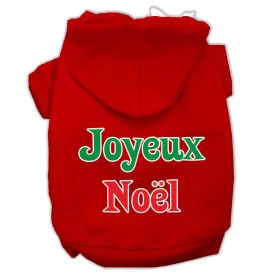 Joyeux Noel Screen Print Pet Hoodies Red Size XXXL(20)