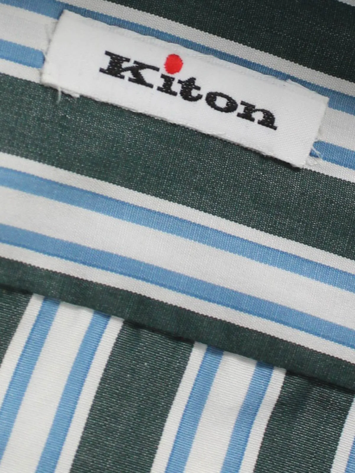 Kiton Shirt White Gray Blue Stripes Sartorial 40 - 15 3/4 BLACK FRIDAY SALE