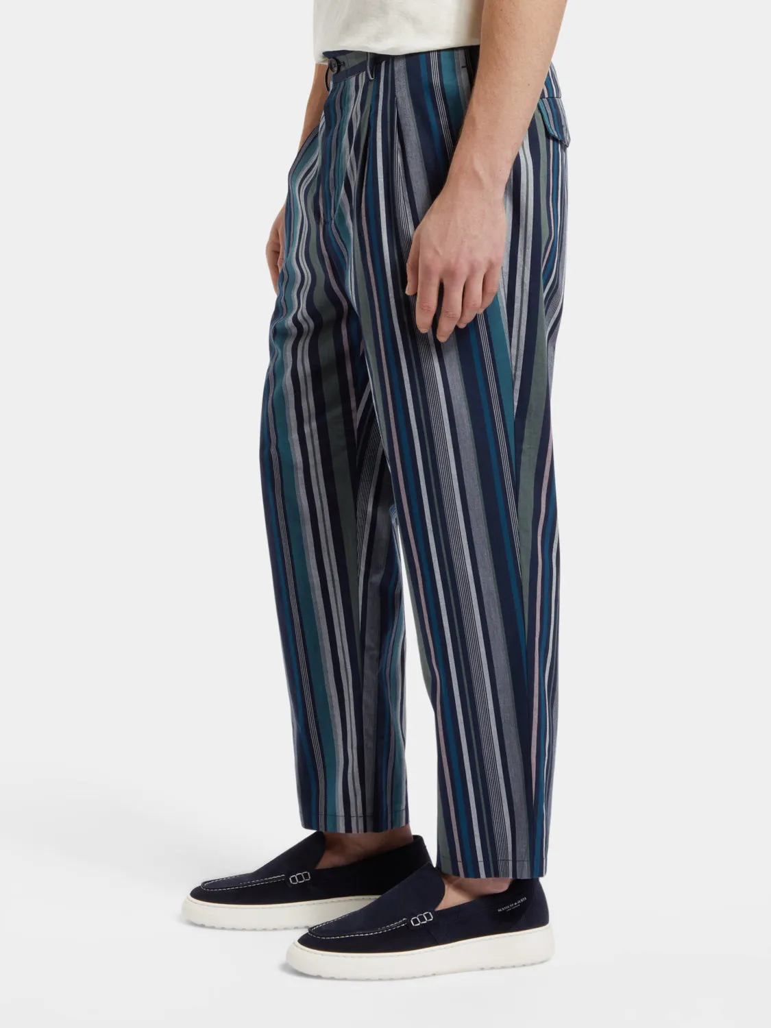 Loose-fit striped chinos