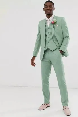 Men Sage Green Three Piece Stylish Suit Perfect For Engagement Wear Wedding Wear Dinner Party Wear Suit