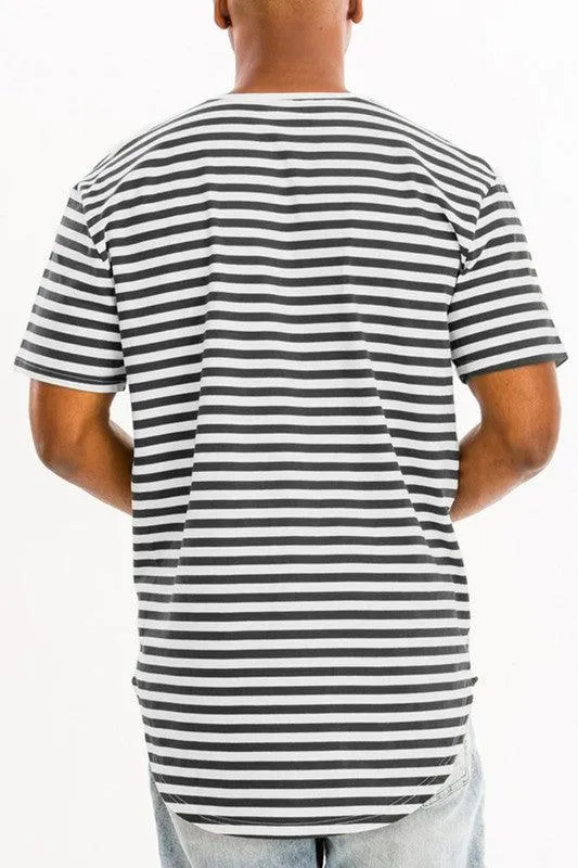 Mens Elongated Striped Shirts