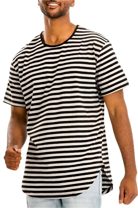 Mens Elongated Striped Shirts