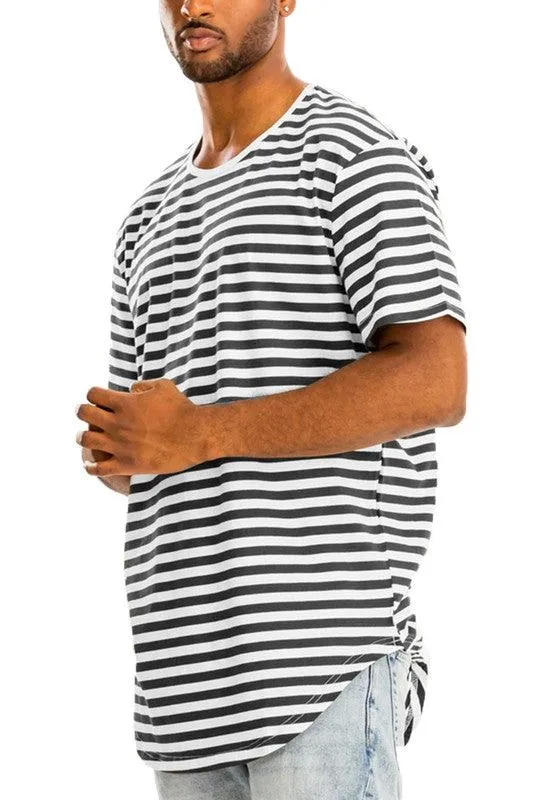 Mens Elongated Striped Shirts