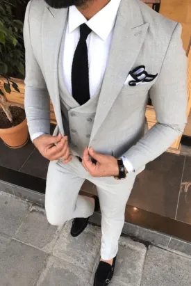 Men's Grey Three Piece Suit Wedding Suit Dinner Suit Formal Party Wear Suit Bespoke Gift For Him