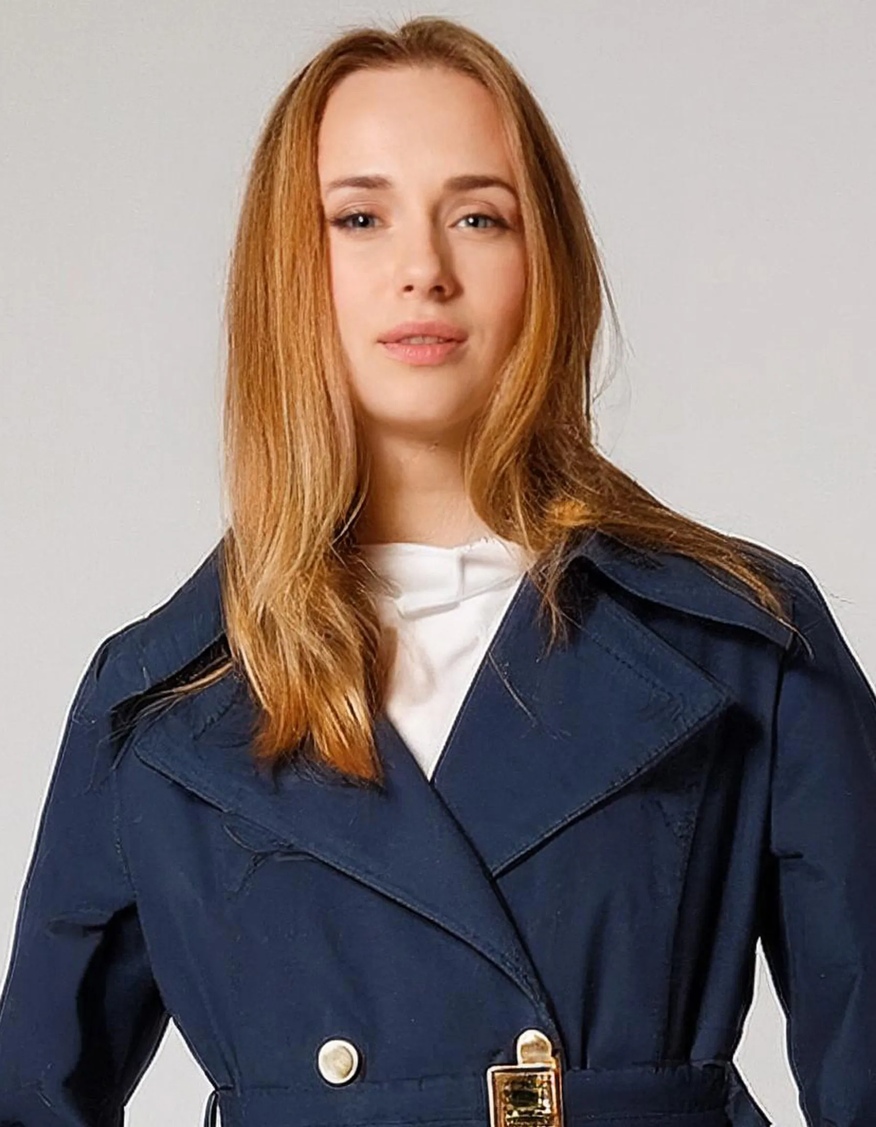 Navy Double-Breasted Trench Coats