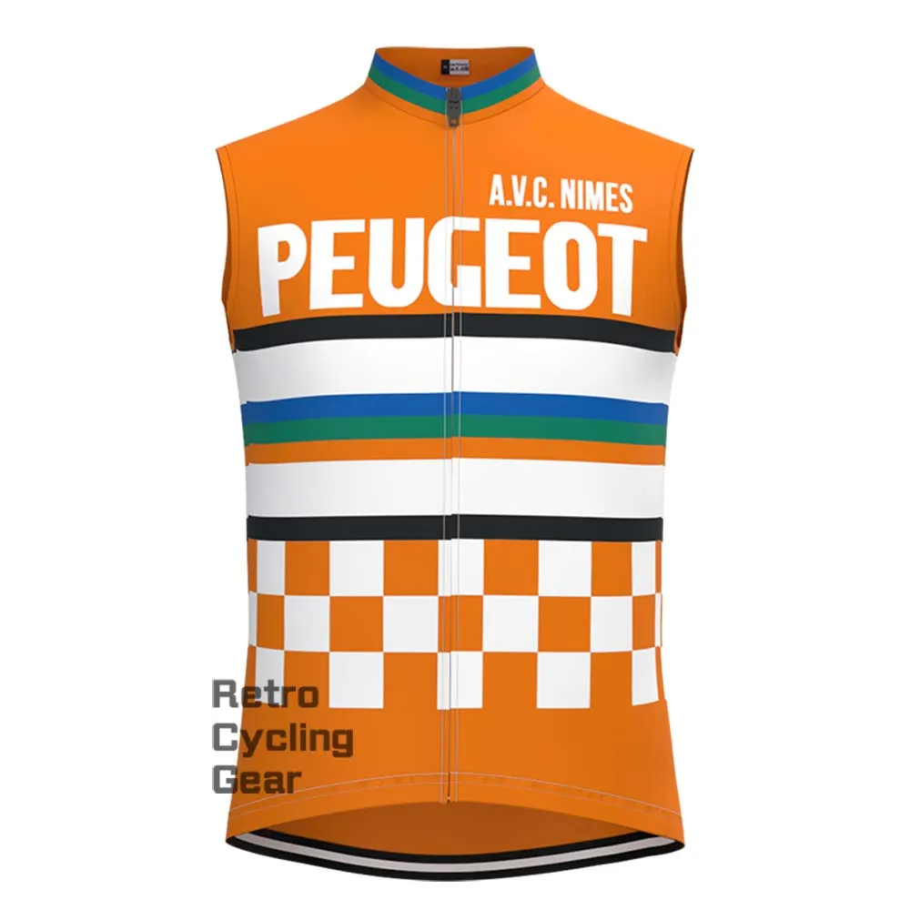 Orange PEUGEOT Retro Long Sleeve Cycling Kits