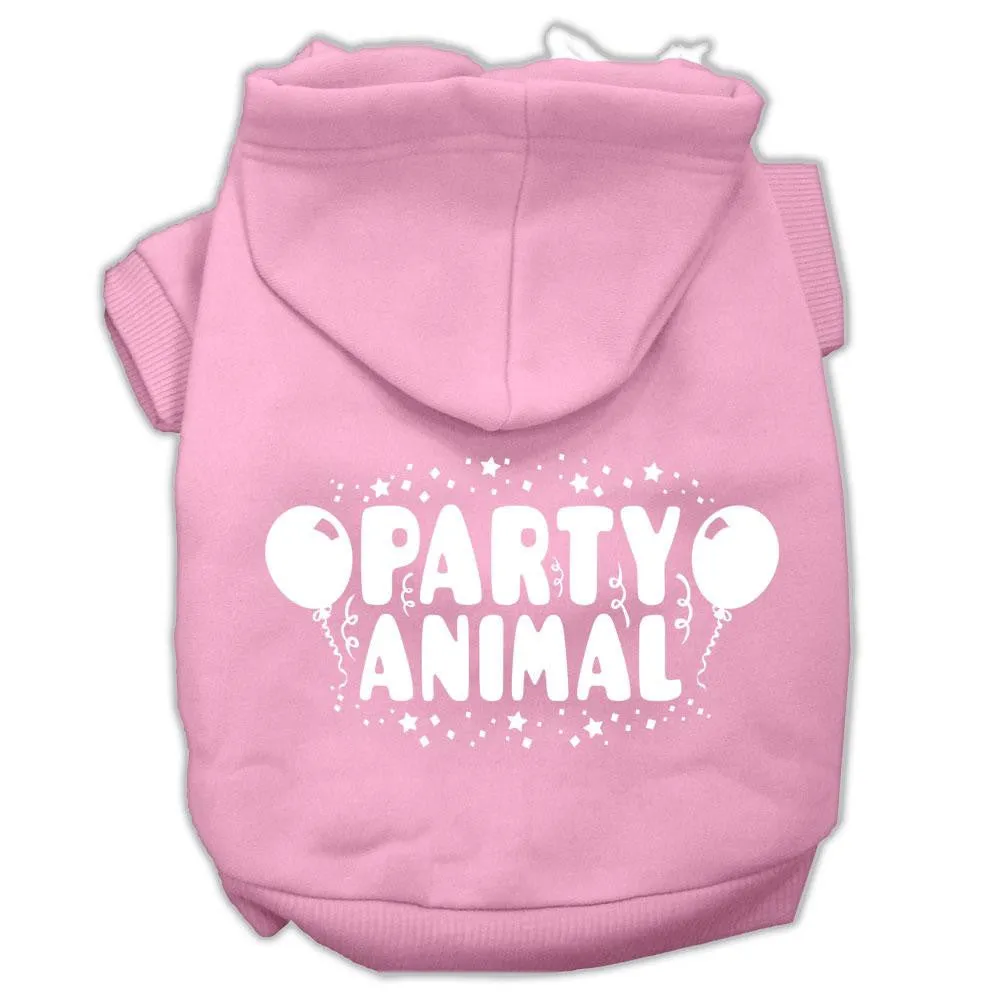 Party Animal Screen Print Pet Hoodies Light Pink Size XXL (18)