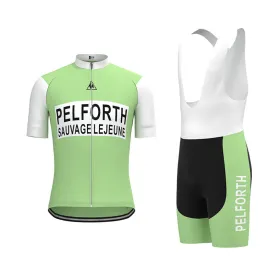 PELFORTH Mint Green Retro Short Sleeve Cycling Kit