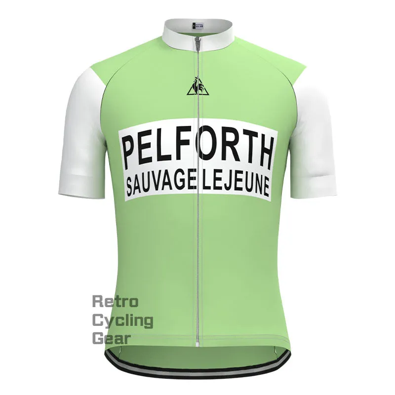 PELFORTH Mint Green Retro Short Sleeve Cycling Kit