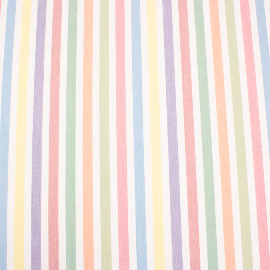 Rainbow Coloured Candy Striped Shirting Cotton