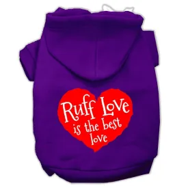 Ruff Love Screen Print Pet Hoodies Purple Size XXXL (20)