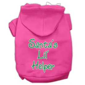 Santa's Lil' Helper Screen Print Pet Hoodies Bright Pink Size XXXL (20)