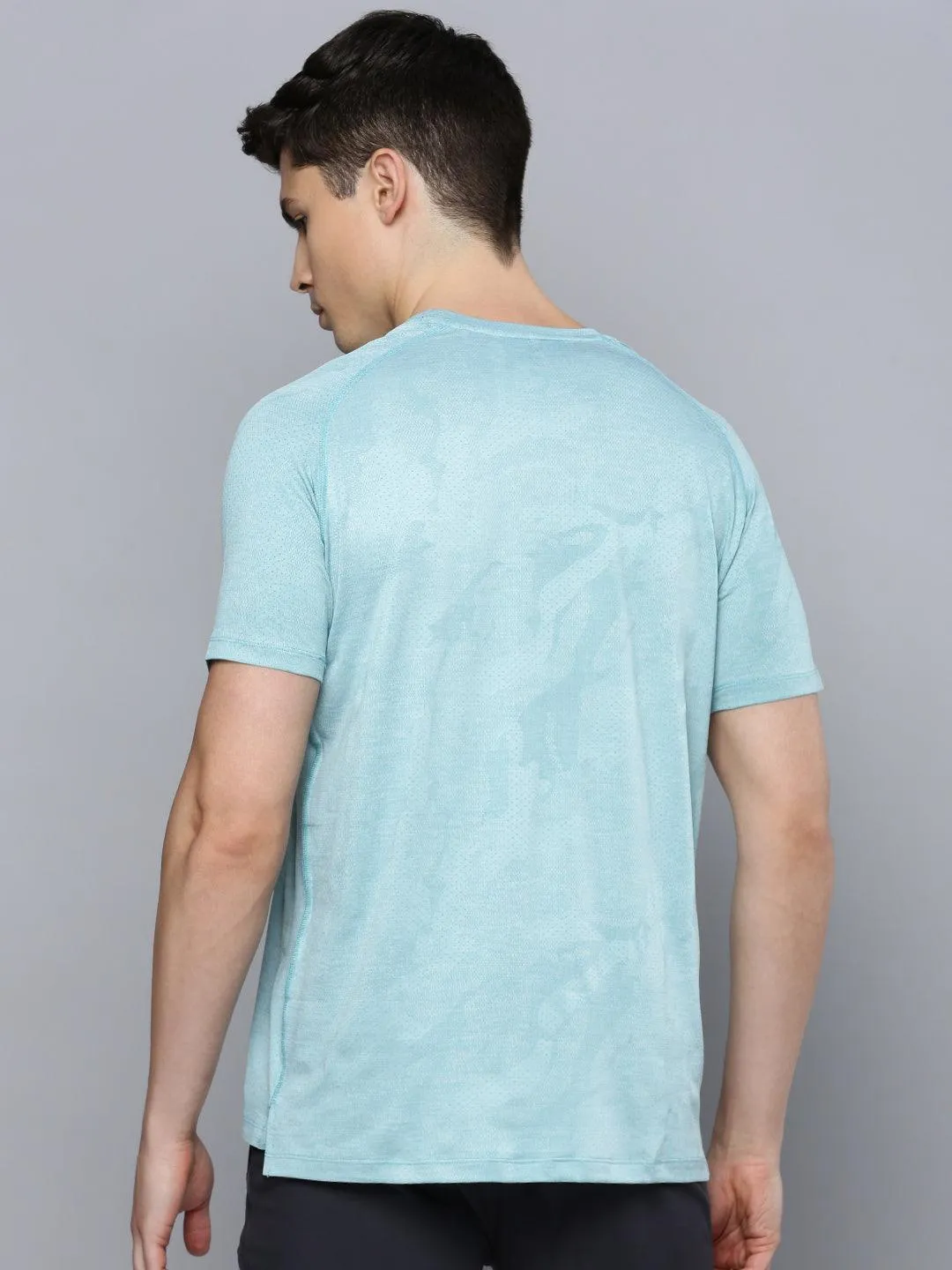 Sporto Men's Instacool Printed Jersey Round Neck Tee - Mint Green