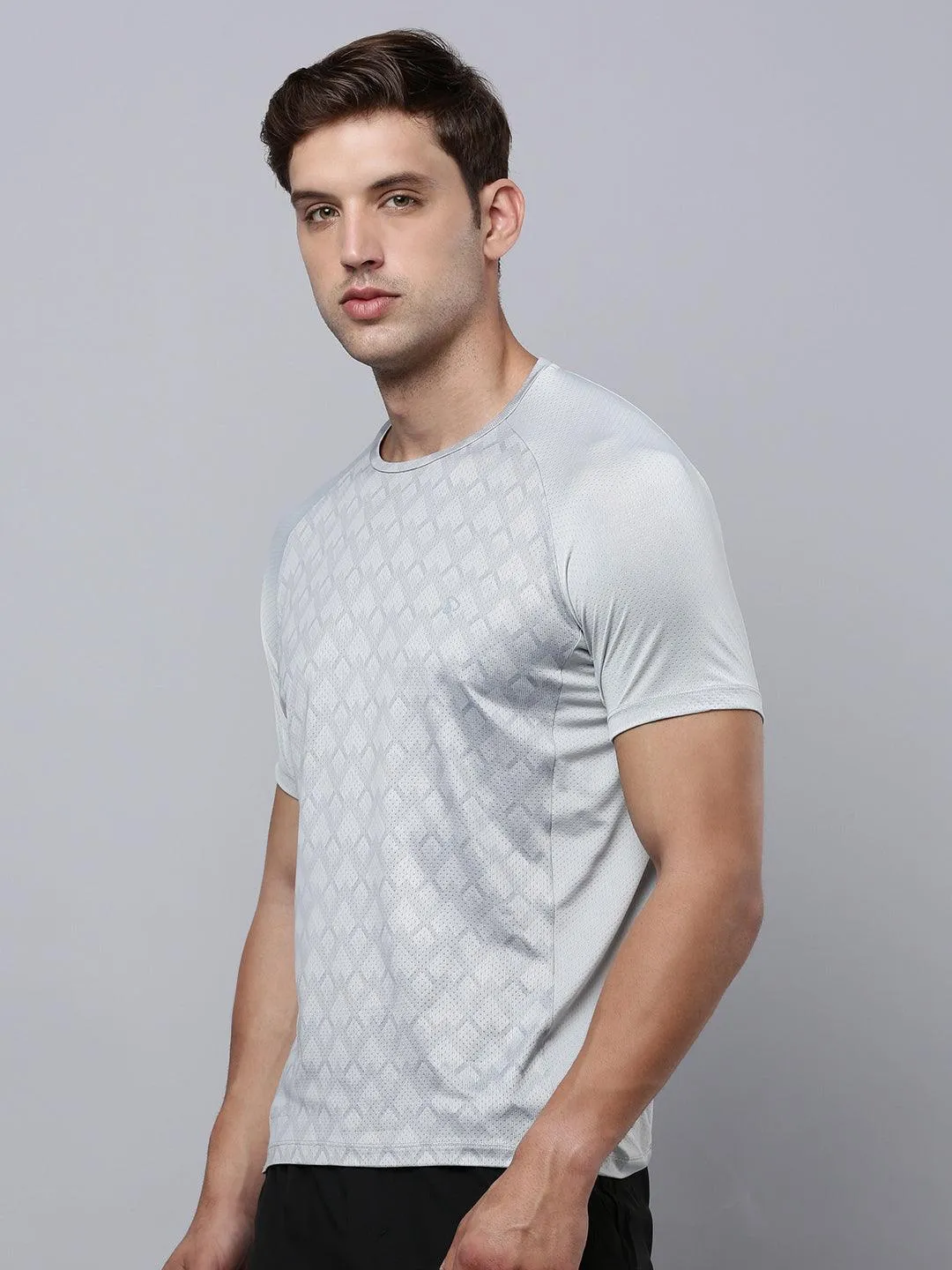 Sporto Men's Instacool Printed Jersey Tee - Light Grey